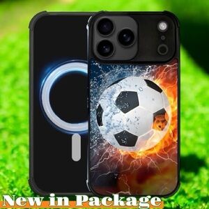 DAIZAG iPhone 17 Pro Max Case – Ice Fire Soccer – MagSafe Compatible